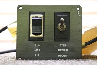 USED T.V. LIFT UP & STEP COVER IN/OUT SWITCH PANEL MOTORHOME PARTS FOR SALE