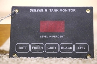 USED SEELEVEL II TANK MONITOR PANEL RV/MOTORHOME PARTS FOR SALE