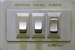 USED RV BEDROOM / CEILING / SLIDE IN - SLIDE OUT SWITCH PANEL FOR SALE