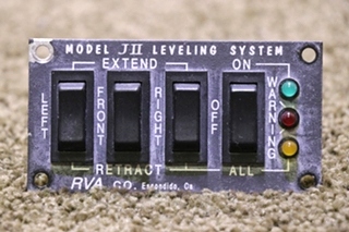 USED RV JII LEVELING SYSTEM SWITCH PANEL BY RVA FOR SALE