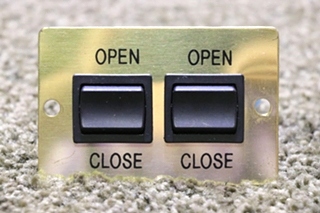 USED OPEN / CLOSE GOLD DOUBLE SWITCH PANEL A9360 RV/MOTORHOME PARTS FOR SALE