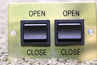 USED OPEN / CLOSE GOLD DOUBLE SWITCH PANEL A9360 RV/MOTORHOME PARTS FOR SALE