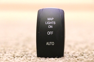 USED MAP LIGHTS ON / OFF / AUTO VJD2 DASH SWITCH RV PARTS FOR SALE