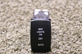 USED MAP LIGHTS ON / OFF / AUTO VJD2 DASH SWITCH RV PARTS FOR SALE