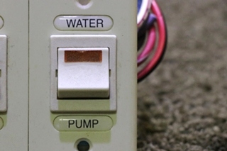 USED MOTORHOME LIGHT / WATER PUMP SWITCH PANEL FOR SALE