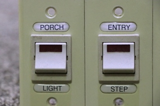 USED PORCH LIGHT / ENTRY STEP / LUGGAGE / LIGHT FOUR SWITCH PANEL RV PARTS FOR SALE