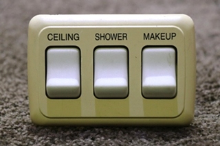 USED CEILING / SHOWER / MAKEUP SWITCH PANEL RV/MOTORHOME PARTS FOR SALE