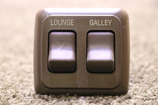 USED BROWN LOUNGE / GALLEY 2 SWITCH PANEL RV PARTS FOR SALE