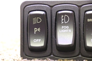 USED MOTORHOME PARK / FOG / DIMMER DASH 3 SWITCH PANEL FOR SALE