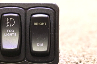 USED MOTORHOME PARK / FOG / DIMMER DASH 3 SWITCH PANEL FOR SALE