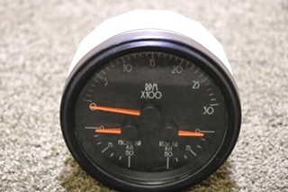 USED 3 IN 1 TACH / FRONT AIR / REAR AIR 106568-B DASH GAUGE RV/MOTORHOME PARTS FOR SALE