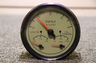 USED RV 3 IN 1 TACH / VOLTS / OIL 945863 DASH GAUGE FOR SALE
