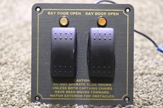 USED TWO BAY DOOR OPEN SWITCH PANEL RV/MOTORHOME PARTS FOR SALE