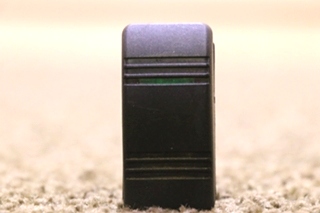 USED BLACK ROCKER SWITCH WITH GREEN LIGHT BAR V1D1 MOTORHOME PARTS FOR SALE
