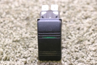 USED BLACK ROCKER SWITCH WITH GREEN LIGHT BAR V1D1 MOTORHOME PARTS FOR SALE