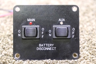 USED MAIN & AUX BATTERY DISCONNECT SWITCH PANEL RV PARTS FOR SALE
