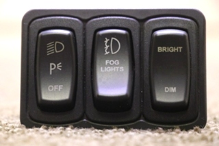 USED PARK / FOG / DIMMER DASH SWITCH PANEL RV/MOTORHOME PARTS FOR SALE