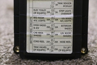 USED RV/MOTORHOME BUSSMANN FUSE PANEL 2013128-A FOR SALE