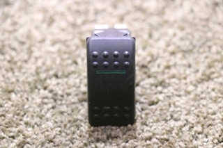 USED VDD1 BLACK ROCKER SWITCH WITH GREEN LIGHT BAR RV PARTS FOR SALE