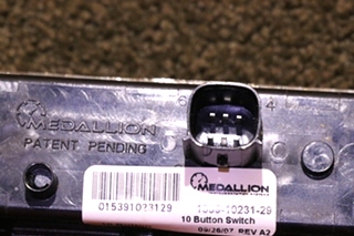 USED MOTORHOME MEDALLION 1539-10231-29 10 BUTTON SWITCH PANEL FOR SALE