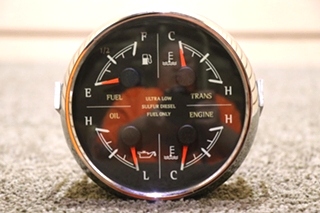USED 4 IN 1 FUEL / TRANS / OIL / ENGINE DASH GAUGE 8653-50006-29 RV/MOTORHOME PARTS FOR SALE
