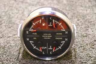 USED 4 IN 1 FUEL / TRANS / OIL / ENGINE DASH GAUGE 8653-50006-29 RV/MOTORHOME PARTS FOR SALE