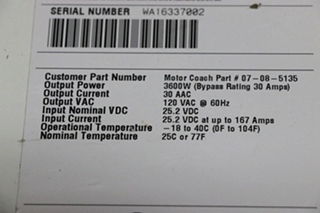 USED DIMENSIONS 24NP36G2LNQ-095 PURE SINE WAVE INVERTER MOTORHOME PARTS FOR SALE