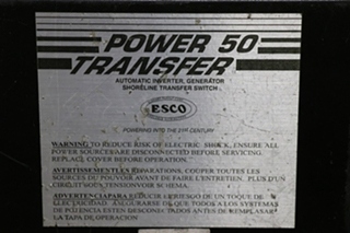 USED ES50M-65N ESCO POWER 50 TRANSFER AUTOMATIC TRANSFER SWITCH RV PARTS FOR SALE