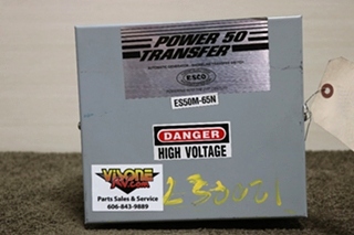 USED ES50M-65N ESCO POWER 50 TRANSFER AUTOMATIC TRANSFER SWITCH RV PARTS FOR SALE