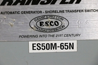 USED MOTORHOME ESCO POWER 50 TRANSFER ES50M-65N AUTOMATIC TRANSFER SWITCH FOR SALE