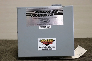 USED ES50M-65N ESCO POWER 50 TRASNFER AUTOMATIC TRANSFER SWITCH RV PARTS FOR SALE