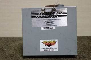 USED ESCO POWER 50 TRANSFER ES50M-65N AUTOMATIC TRANSFER SWITCH MOTORHOME PARTS FOR SALE