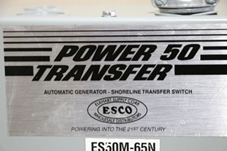 USED RV ES50M-65N ESCO POWER 50 TRANSFER AUTOMATIC TRANSFER SWITCH FOR SALE