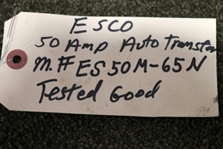 USED RV/MOTORHOME ESCO POWER 50 TRANSFER AUTOMATIC TRANSFER SWITCH ES50M-65N FOR SALE