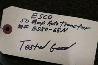 USED ESCO POWER 50 TRANSFER AUTOMATIC TRANSFER SWITCH ES50M-65N RV/MOTORHOME PARTS FOR SALE