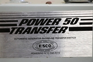 USED ESCO POWER 50 TRANSFER AUTOMATIC TRANSFER SWITCH ES50M-65N RV/MOTORHOME PARTS FOR SALE