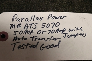 USED RV/MOTORHOME PARALLAX POWER COMPONENTS AUTO LINE/GEN SWITCH ATS 5070 FOR SALE