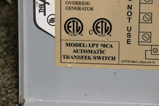 USED LYGHT POWER SYSTEMS LPT 50CA AUTOMATIC TRANSFER SWITCH MOTORHOME PARTS FOR SALE