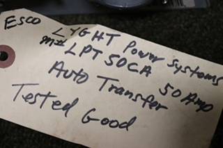 USED LYGHT POWER SYSTEMS LPT 50CA AUTOMATIC TRANSFER SWITCH MOTORHOME PARTS FOR SALE
