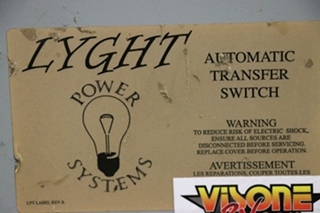 USED LYGHT POWER SYSTEMS LPT 50CA AUTOMATIC TRANSFER SWITCH MOTORHOME PARTS FOR SALE