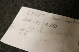 USED RV/MOTORHOME LYGHT POWER SYSTEMS AUTOMATIC TRANSFER SWITCH LPT50BRD FOR SALE