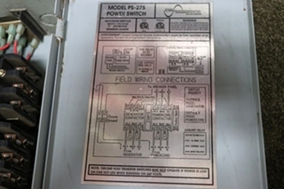 USED POWER SWITCH PS-275 AUTOMATIC TRANSFER SWITCH MOTORHOME PARTS FOR SALE