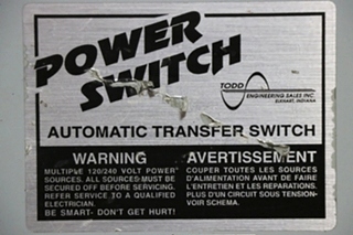 USED POWER SWITCH PS-275 AUTOMATIC TRANSFER SWITCH MOTORHOME PARTS FOR SALE