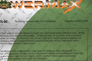 USED RV/MOTORHOME POWERMAX TRANSFER SWITCH PMTS-50 FOR SALE
