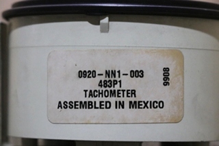 USED MOTORHOME STEWART WARNER 0920-NN1-003 TACHOMETER DASH GAUGE FOR SALE
