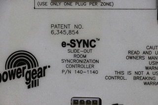 USED 140-1140 POWER GEAR E-SYNC SLIDE OUT ROOM SYNCRONIZATION CONTROLLER RV PARTS FOR SALE