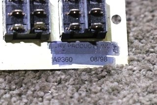 USED MOTORHOME OPEN / CLOSE A9360 DOUBLE SWITCH PANEL FOR SALE