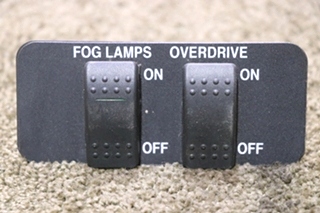 USED FOG LAMPS / OVERDRIVE DOUBLE SWITCH PANEL RV/MOTORHOME PARTS FOR SALE