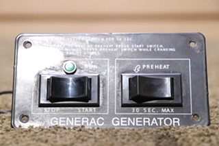 USED MOTORHOME GENERAC GENERATOR DOUBLE SWITCH PANEL FOR SALE