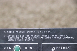 USED MOTORHOME GENERAC GENERATOR DOUBLE SWITCH PANEL FOR SALE